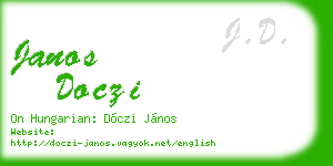 janos doczi business card