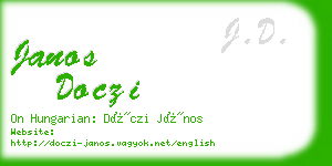 janos doczi business card